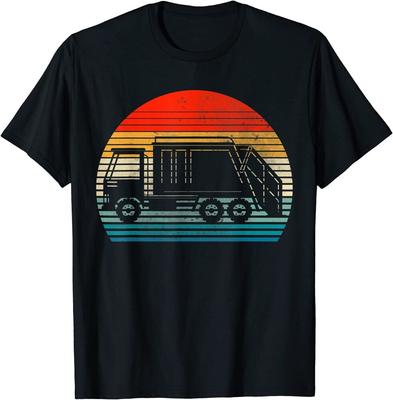 Retro Recycling Trash Garbage Truck Sunset Party Unisex T-Shirt