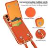 Crossbody Litchi Pattern Card Bag Hanging Rope Phone Case for iPhone 17 Pro Max 16 Plus 15 14 13 Long Lanyard Kickstand Cover