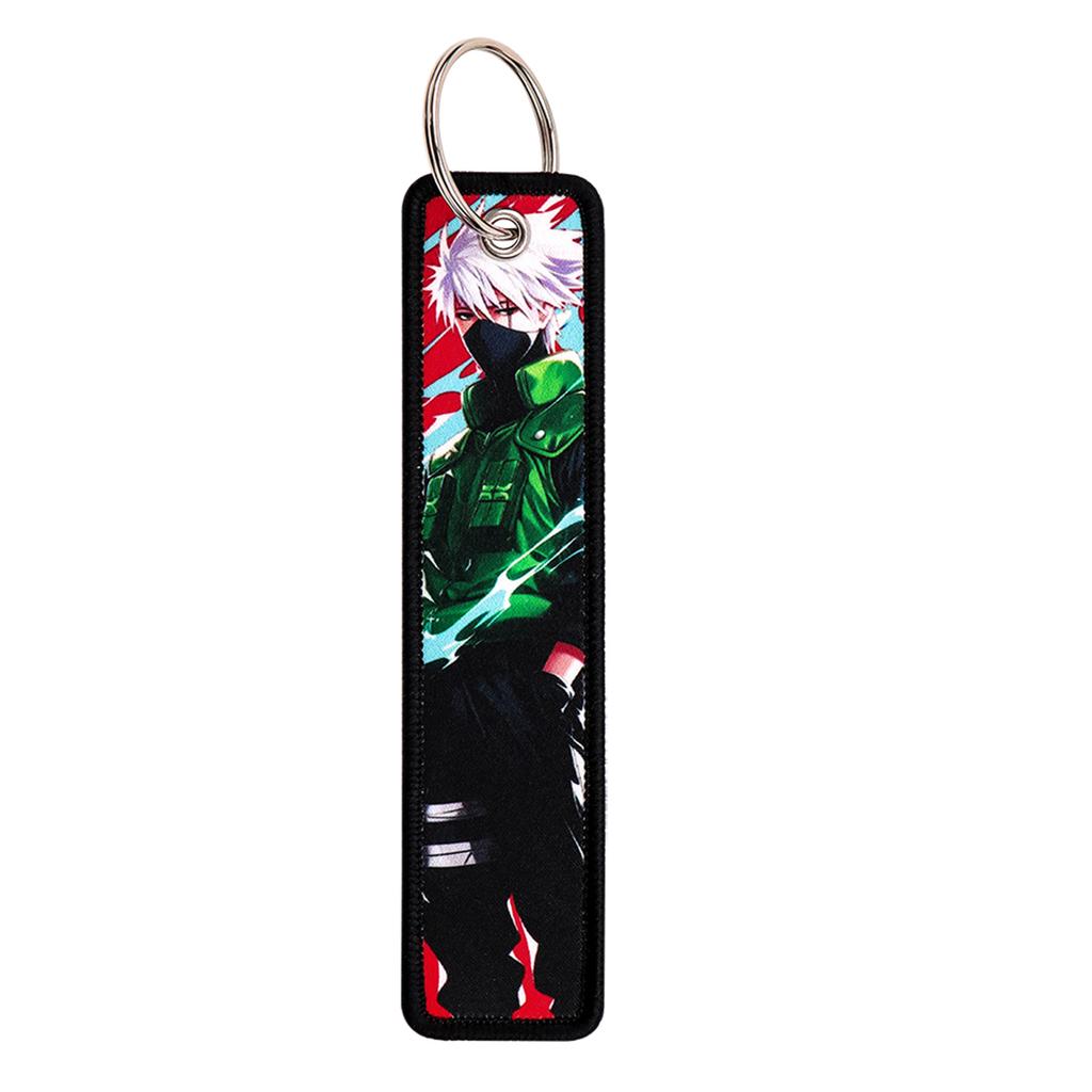 Manga Anime Embroidery Key Fobs Key Tags Keychains for Motorcycles Cars Keyring Cosplay Accessories Bag Decoration Gifts