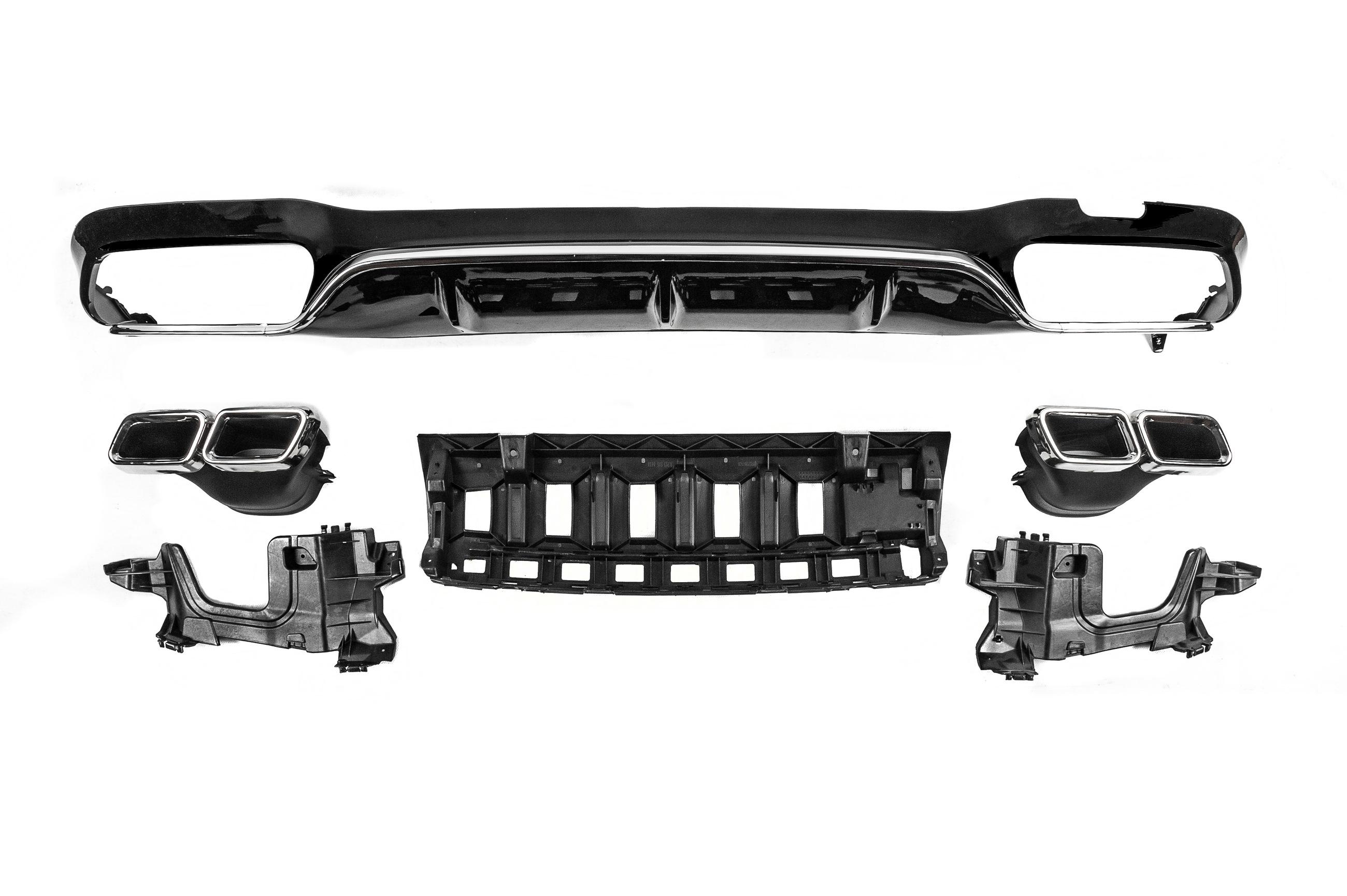 

Rear diffuser with Silver tips (for AMG/AMG-Line, Design E63 2016-2020) for Mercedes E-class W213