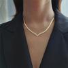 Geometric V-Shaped Snake Bone Necklace - Hip-Hop Style for Women