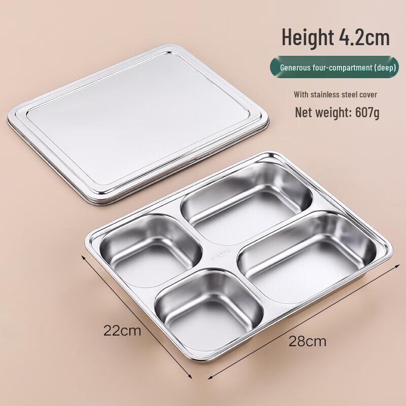 304 Stainless Steel Divided Lunch Plate