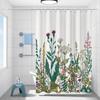 Floral Polyester Shower Curtain Set