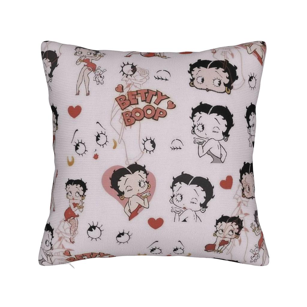 Cute Cartoon Girl BBetty Boops Square Pillow Cases Cushion Covers Creative Zippered Decor Pillowcover for Home xcm