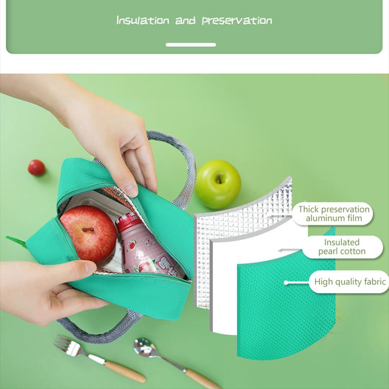 Portable Cartoon Stereoscopic Lunch Bag Thermal Thermal Bag Insulated Lunch Box Bags Lunch Box Accessories Oxford Cloth Tote Bag