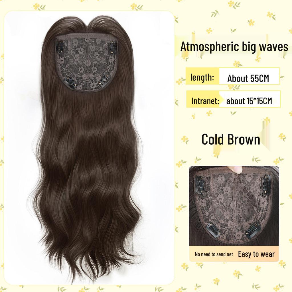 Women's Full Wig with Large Wavy Curls - Natural, Fluffy, No Hairnet Needed, Perfect for Everyday Wear, Boosts Hair Volume