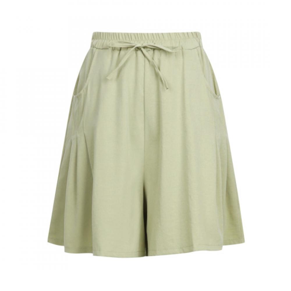 Shop W Ribbon Sugar Pintuck LooSe S S elaStic ShortS Dk Beige Pic Wpt 20743