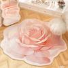 Französische Stil Wohnzimmer Dekoration Blumen Teppich Leichter Luxus Spiegel Bodenmatte Mädchenhafter Teppich für Schlafzimmer Zuhause Unregelmäßige Form Teppich