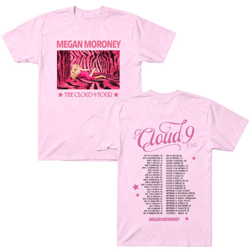 Megan Moroney Cloud 9 Photo Tour Tee Cotton Short Sleeve Round Neck Graphic Print Unisex Casual Fan Gift Comfortable Clothes Y2K