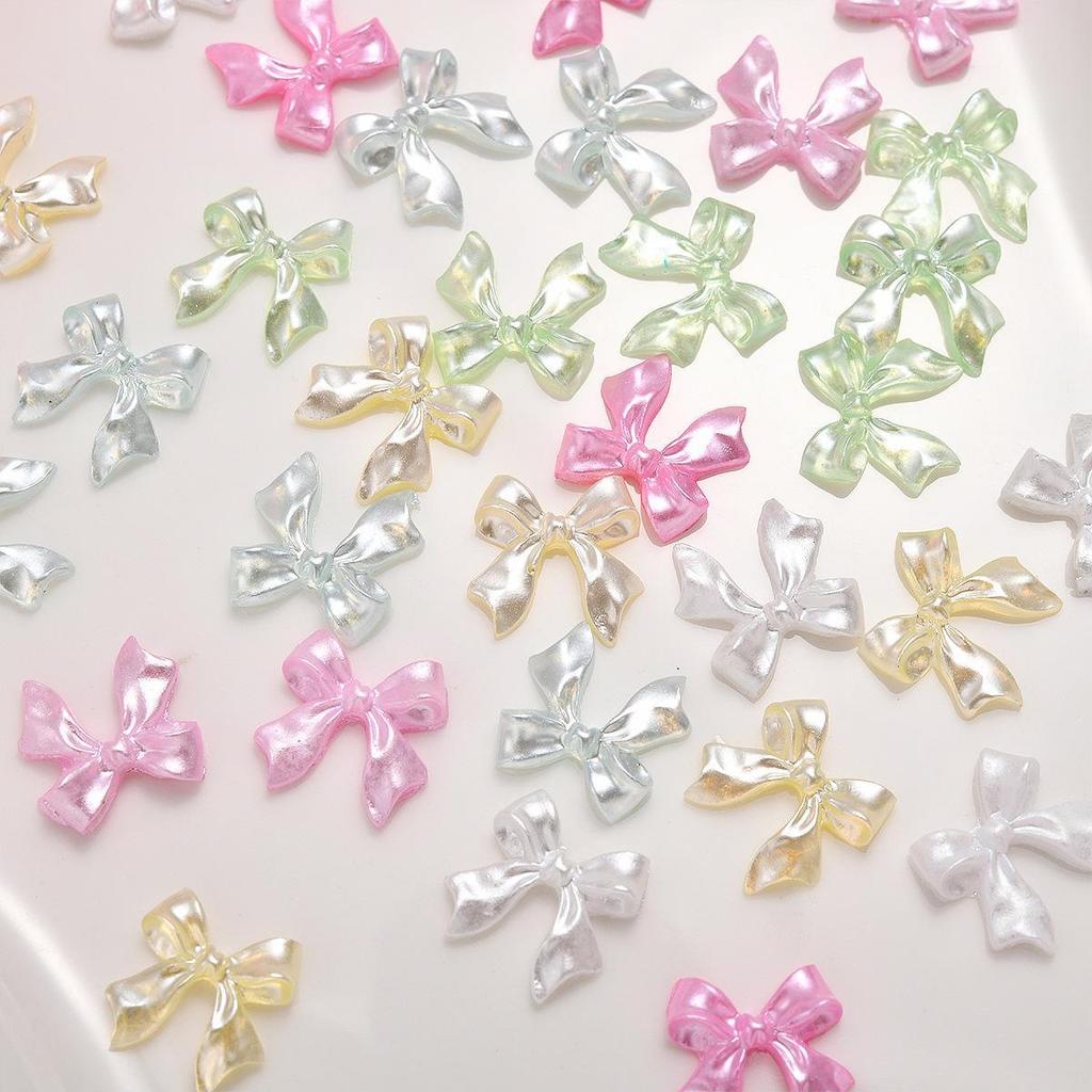 3D Pink Ribbon Bow Nail Accessories - Handmade DIY Wearable