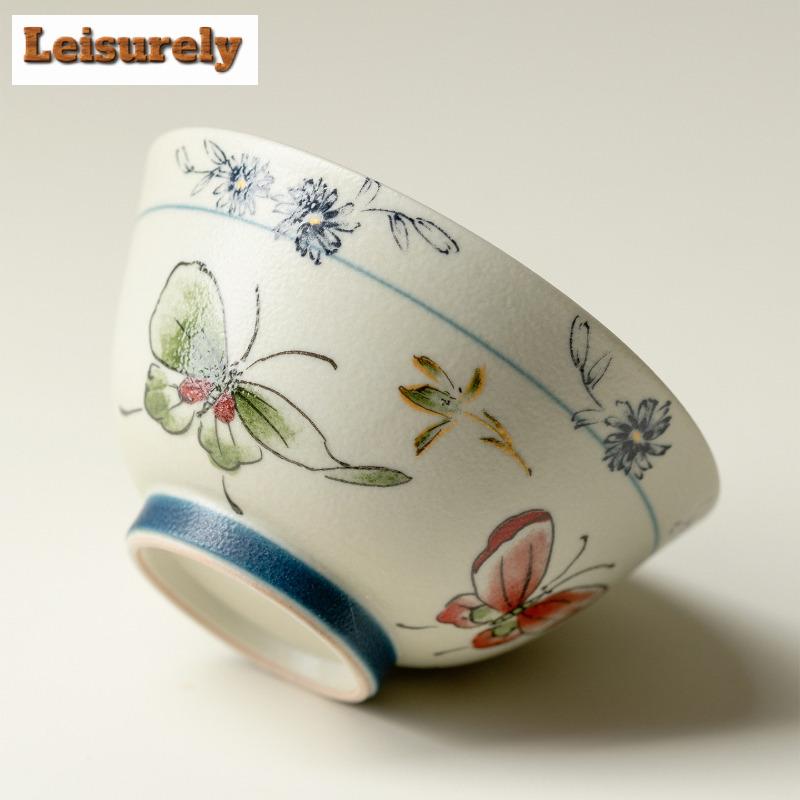 2 Stück/Los Schmetterlingsorchidee Teetasse Boutique Teeschale Einzelne Tassen Teeverkostung Meditationsbecher Chazhan Meistertassen Teegeschirr Handwerk 65ml