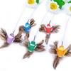 1Pc Random Color  Pet Kitten Electric Rotating Butterfly/Bird Flower Cat Teaser Steel Wire Toy