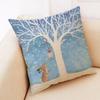 Creative Winter Animal Linen Pillowcase Cartoon Animal Pattern Car Cushion Cover Living Room Sofa Decoration