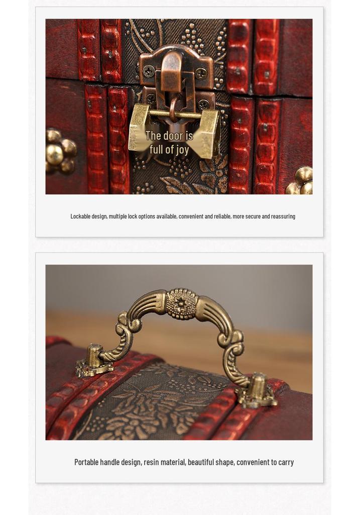 Classic Wooden Lockable Storage Box with Handle – Creative Gift Packaging for Jewelry and Accessories