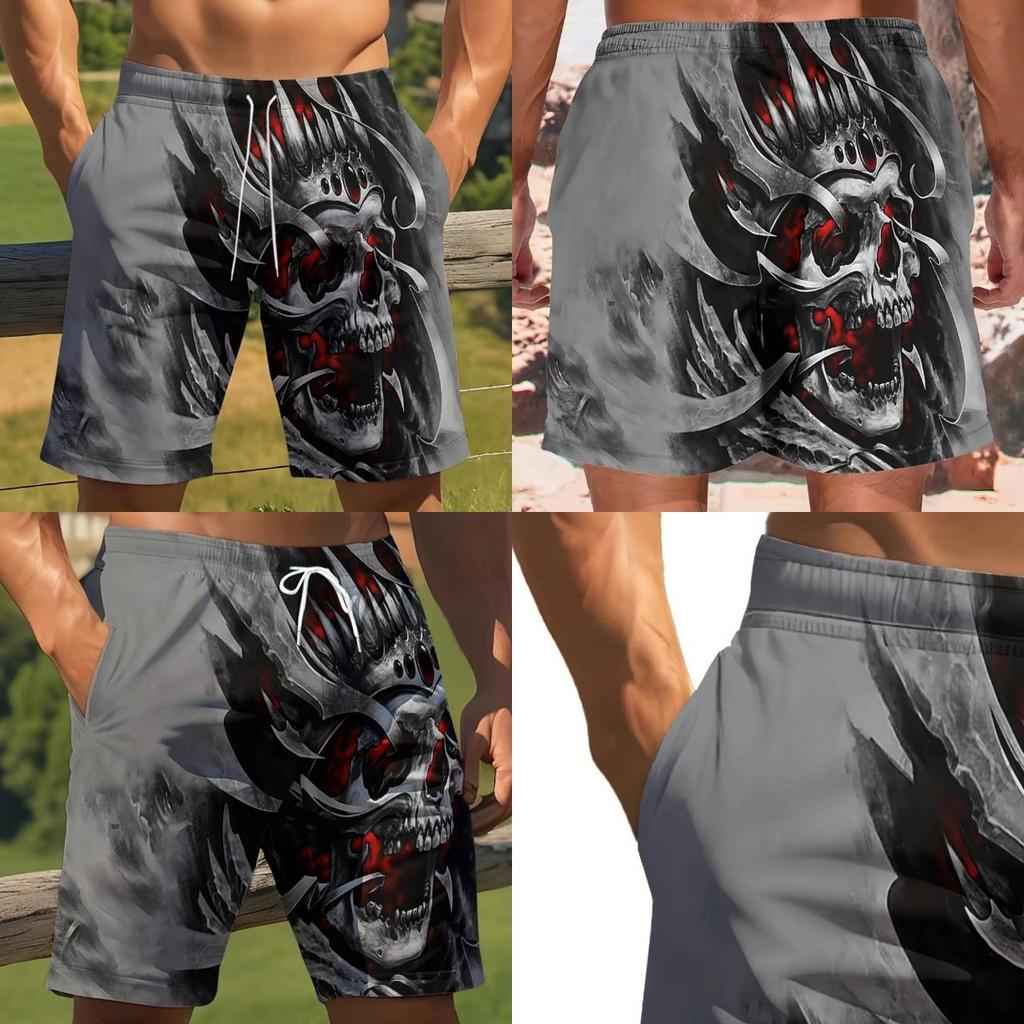 Vintage Knight warrior Skull Ghost Boxing Muay Thai Kickboxing Shorts Pants 3D Print Training Unisex Men Women Quick Dry Fitness Gym Sport Workout