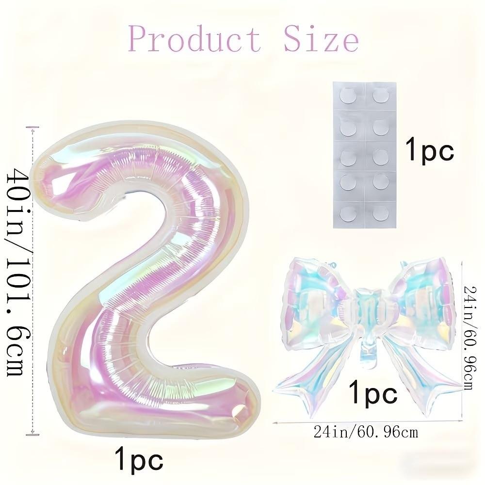 0-9 Number Balloon Decorative Birthday Party Balloon Bowknot Balloon Photo Props Anniversary