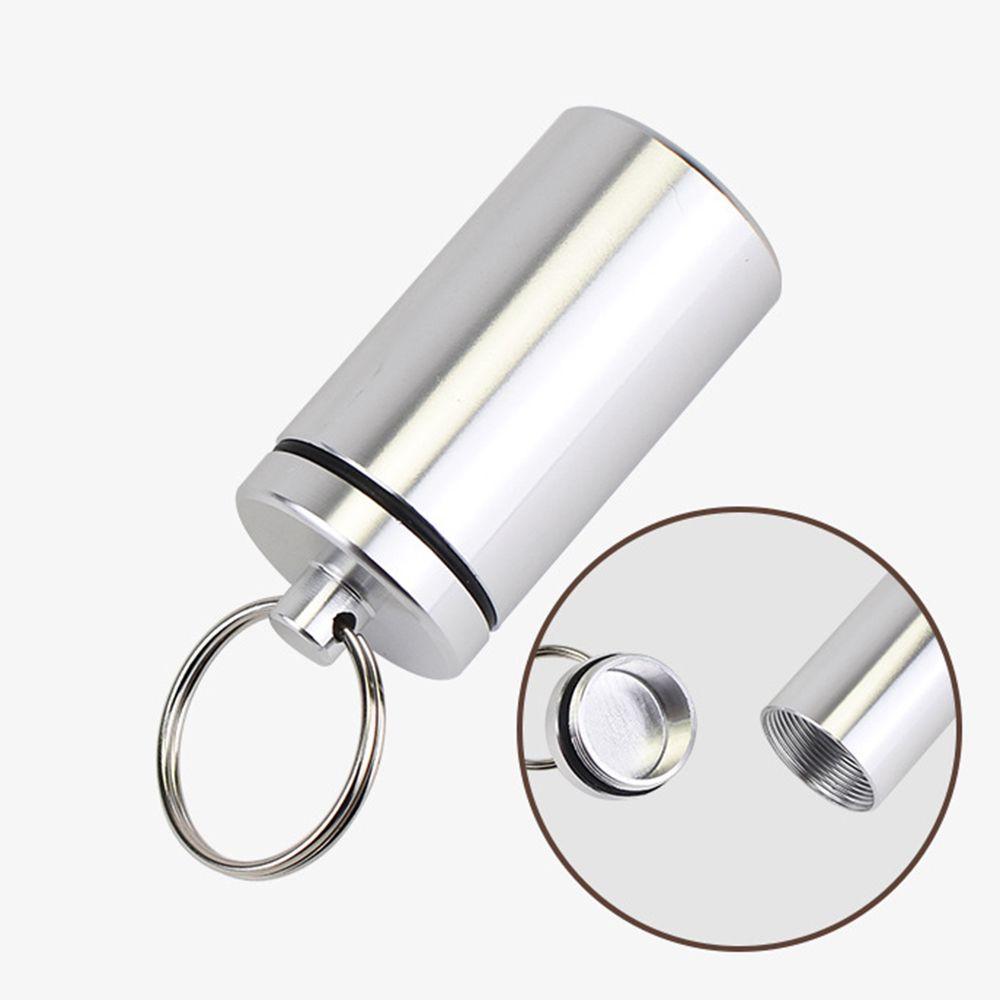 Vitamin Tablet Container Healthy Care Medicine Organizers Aluminum Pill Bottle Keychain Pill Case