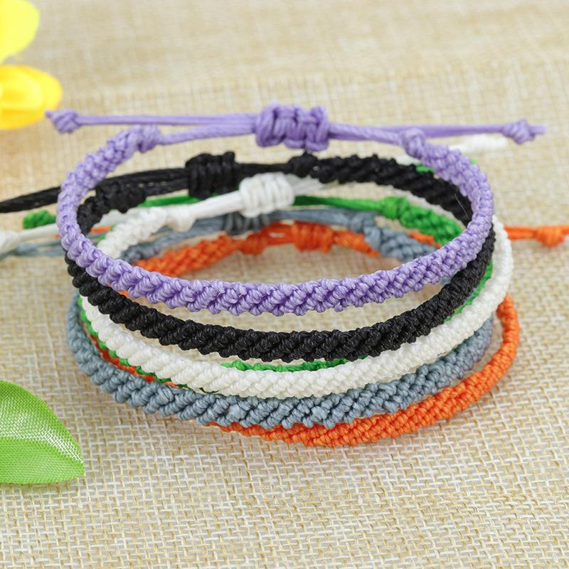 Handmade Wax String Bracelet Waterproof Thread Braided Bangles Women Men Bohemian Twist Bracelets Friendship Wristband