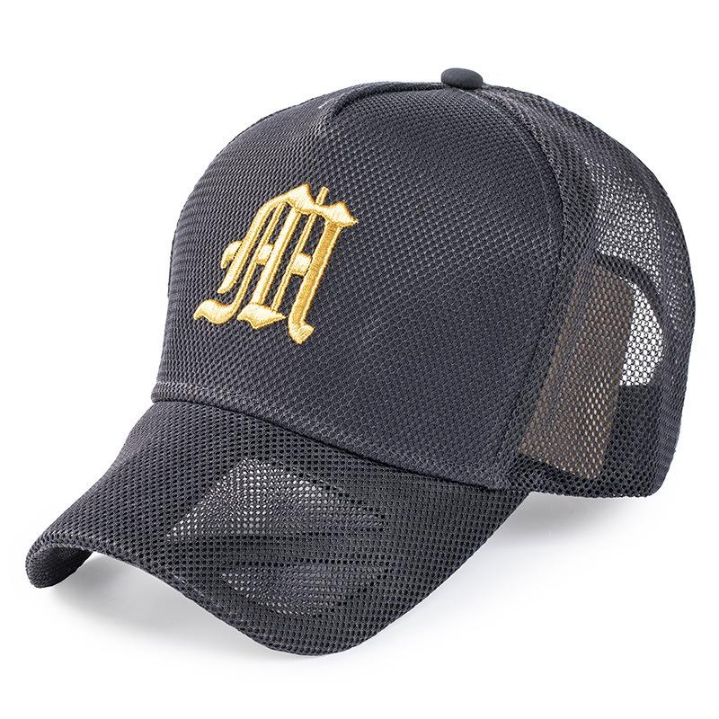 M logo full mesh breathable high-top plus size baseball cap fashion face small large head circumference hat for men
