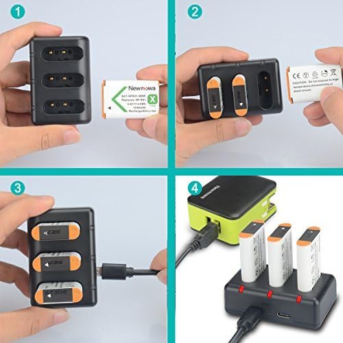 NP-BX1 Replacement Battery (3-Pack) and 3-Channel USB Charger Set for Sony NP-BX1 and Sony DSC-RX100,DSC-RX100 II,DSC-RX100M II,DSC-RX100 III,