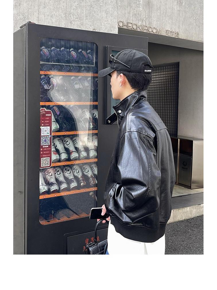 Herren Retro Amerikanischer Stil Leder Baseballjacke - Winter Motorrad Cleanfit