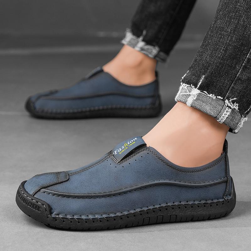Handmade Genuine Leather Men's Casual Shoes Comfortable Moccasins Men Business Flats Shoes Driving Shoes