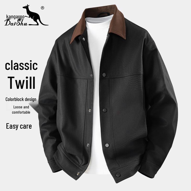 DAISHU Men s Relaxed Fit Color Block Workwear Jacket M