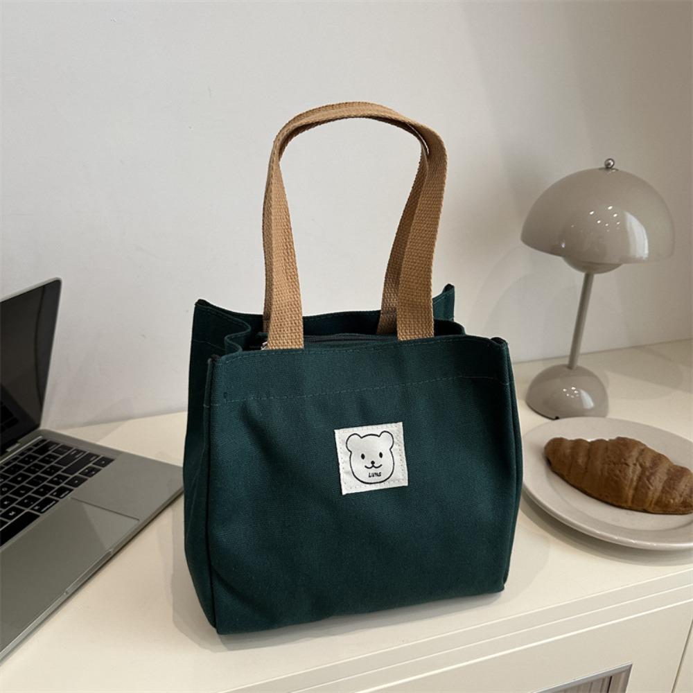 Casual Large Capacity Box Lunch Bag Insulated Versatile Tote Bag Commuting Bag Office Workers