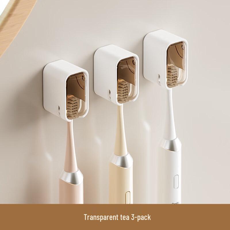 

LIEI Wall Mounted Dustproof Toothbrush Holder with Lid