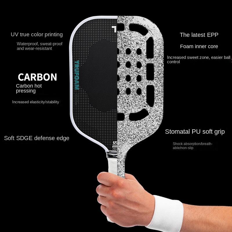 RSST 16mm Durable High Density EPP Foam Inner Core Hot Pressing T700 Carbon Fiber Standard Solid Pickleball Racket Training 225g