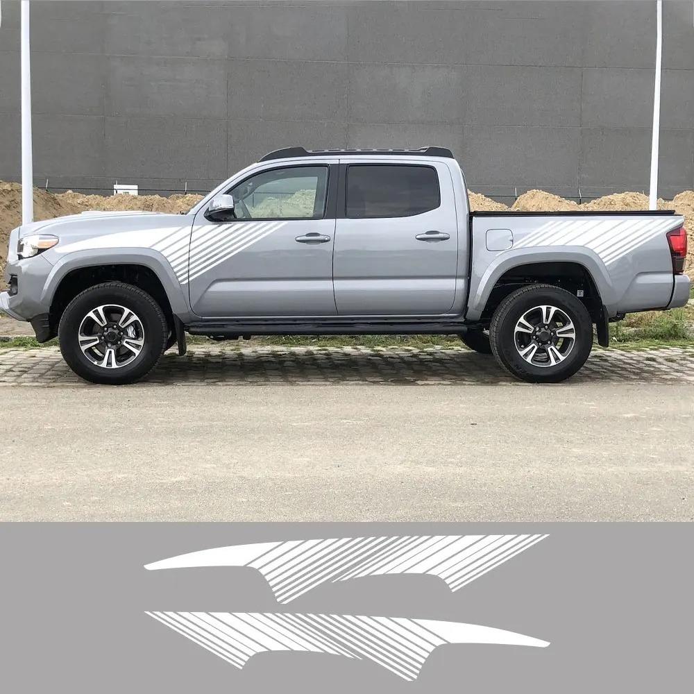 Pickup Body Side Lines Stripes Retro Stickers For Toyota Tacoma Tunck Graphic Side Bed Stripe Kit Decor Decals Auto Accessories
