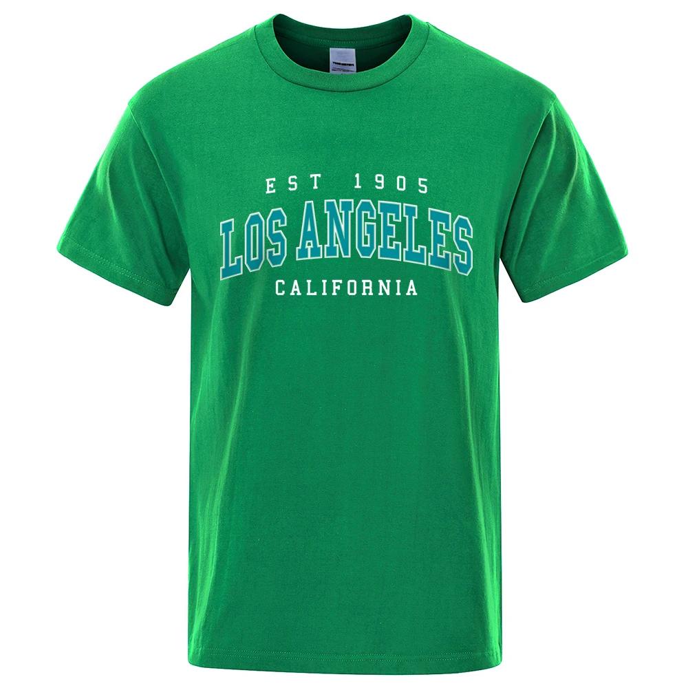 Est 1905 L0S Angeles California Letter Graphic Print T Shirt Fashion Tshirt Summer Cotton Tops Loose Street Hip Hop T-Shirts