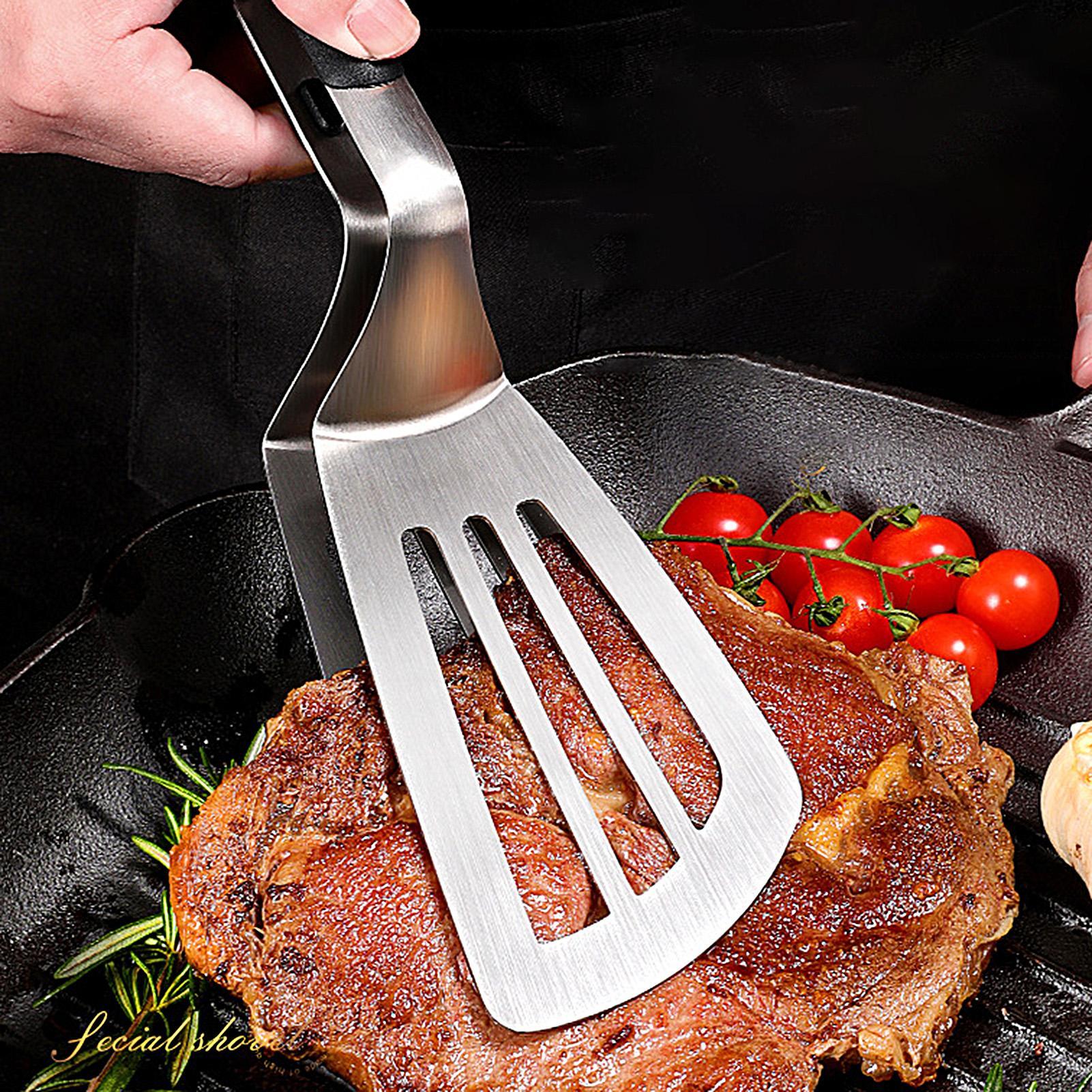 

Stainless Steel Barbecue Clip Anti-Scald Extended Handle Egg Flipper Kitchen Grill Clamp Spatula Barbecue Clip Shovel CN