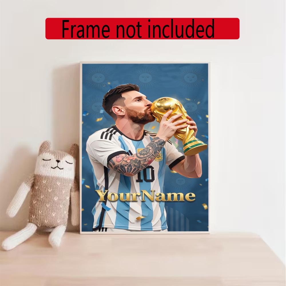 Messi Customize Your Name Diamond Painting Round Diamond Diy Frameless Holiday Artwork Suitable For Home Office Wall Decoration
