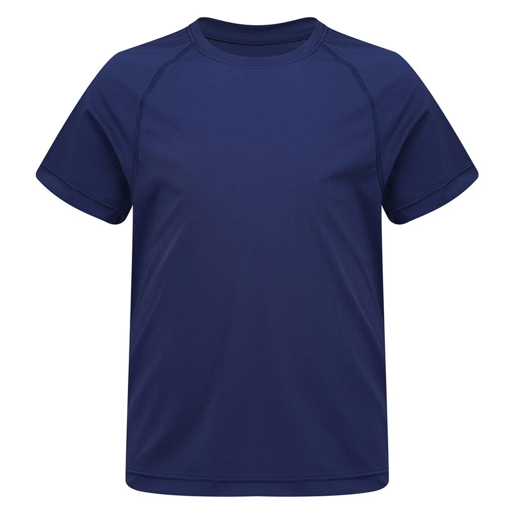 Girls Sports Top Quick Drying Fabric Solid Color Short Sleeve Round Neck Athletic Shirt