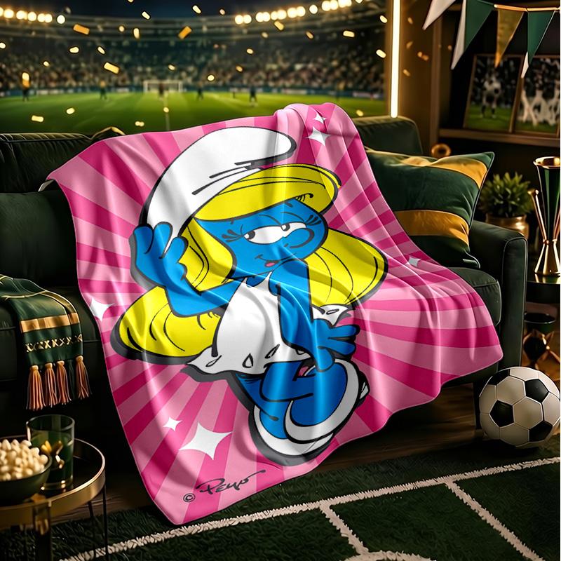 Smurfette's Adventure Throws Blanket Flannel Blankets Plush for Couch Bed Gifts for Men Women Travel picnic blanket Christmas fan gifts