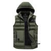 Men's Autumn/Winter Fashion Vest with Detachable Hood - Casual Cotton
