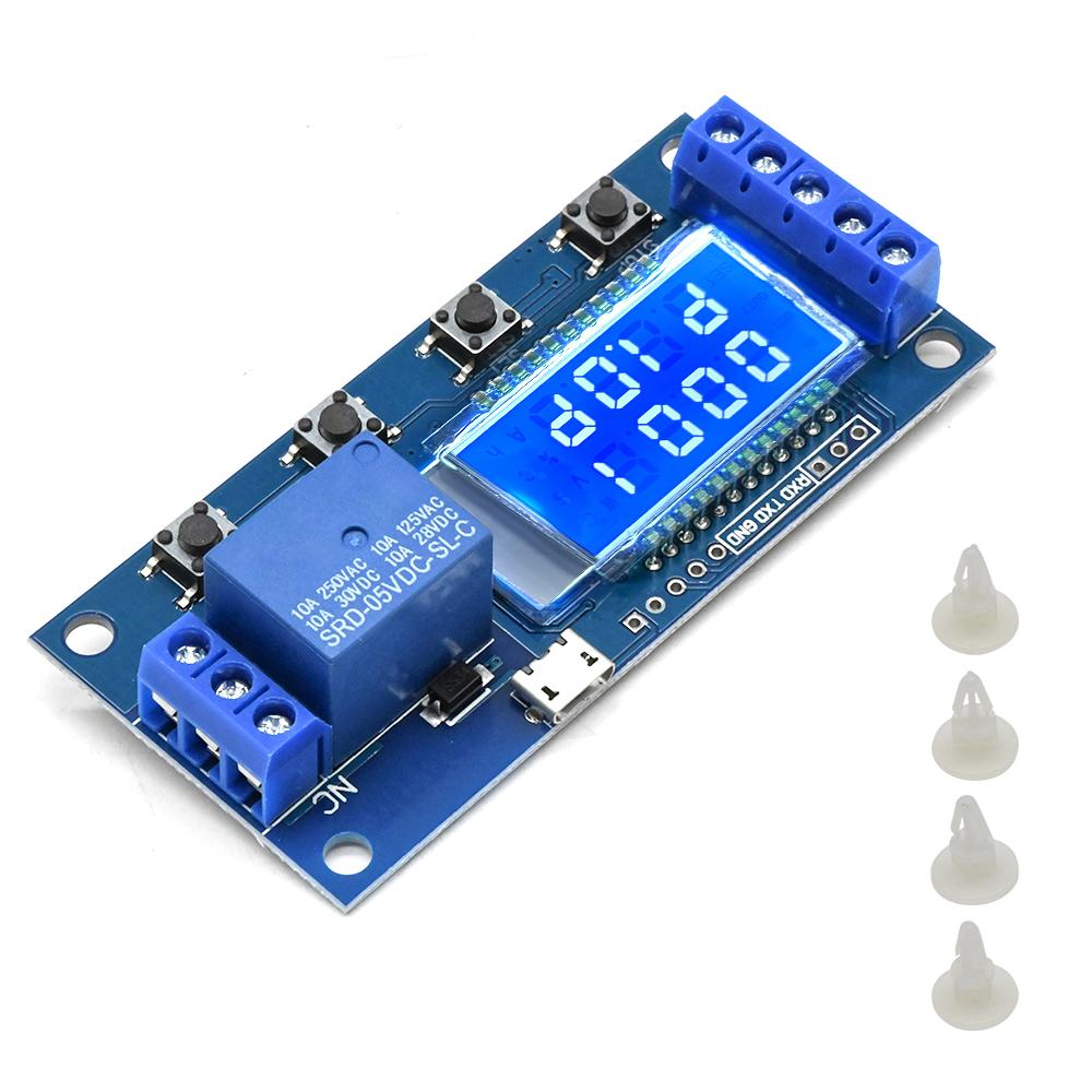 

Micro USB Digital LCD Display Time Delay Relay Module DC 6-30V Control Multifunction Timer Switch Trigger Cycle Module Board 5-30V