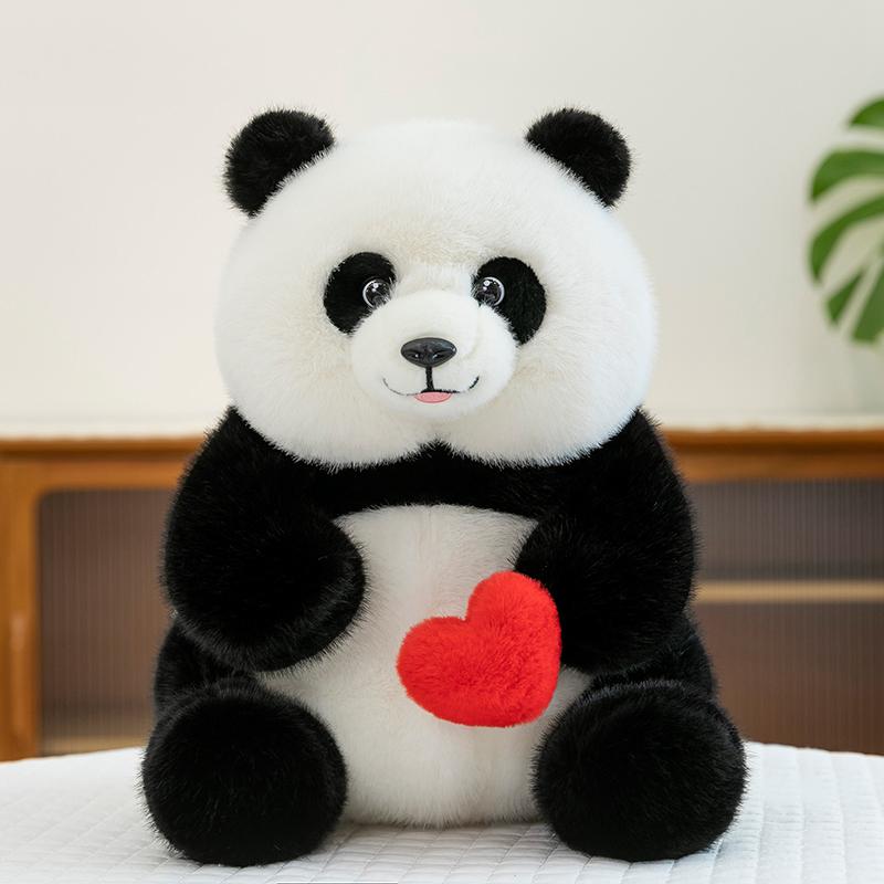 

Love Panda Soft Stuffed Plush Playthings Valentine s Day Red Heart Cute Animal Panda Plushies Doll Girls Romantic Gifts Ideal For Couple 28cm