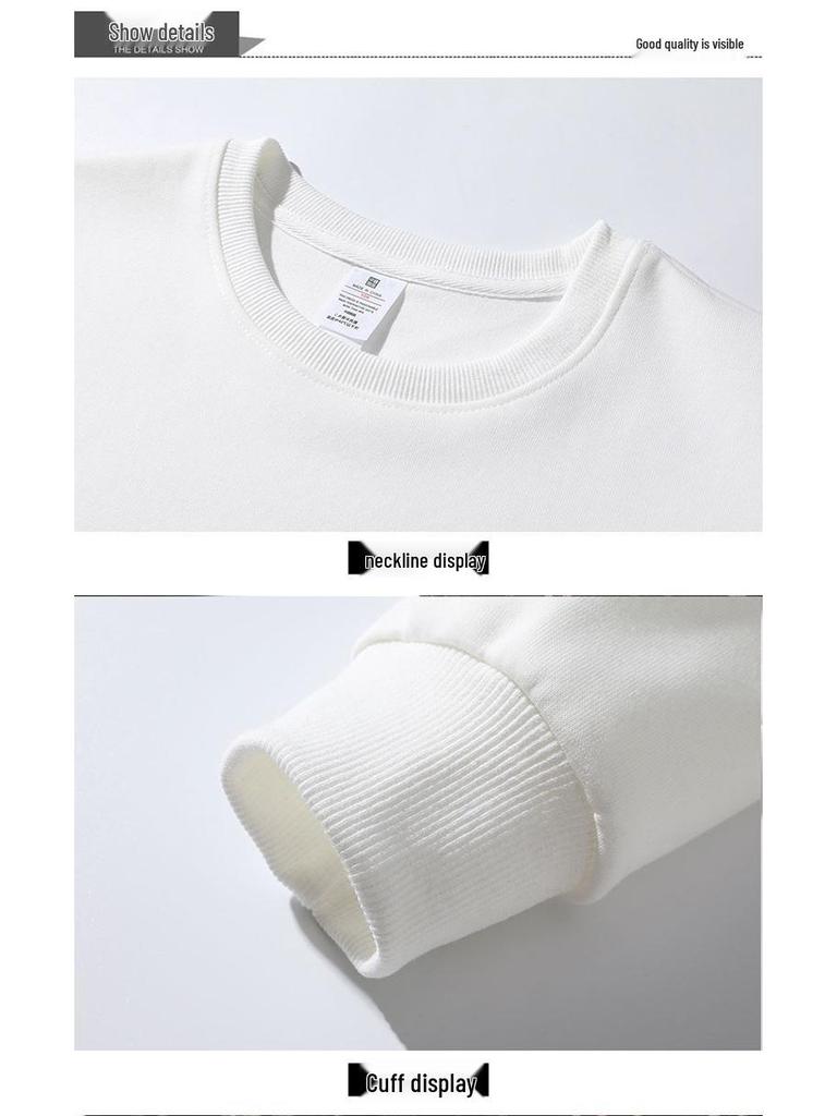 Unisex Heavyweight Cotton Crew Neck Sweatshirt - Minimalist Japanese Style