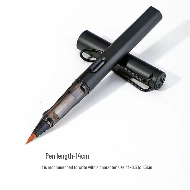 Plnitelný štětcový fix - Kaligrafické plnicí pero s jemným hrotem z vlčí srsti pro běžné písmo a kopírování súter