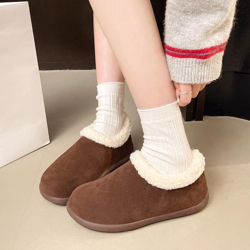 Women's Thick-soled a Footstool Winter Lightweight Warm Anti Cold Padded Snow Boots Non-slip Wear Casual Sneakers Cotton Boots Fur Shoes