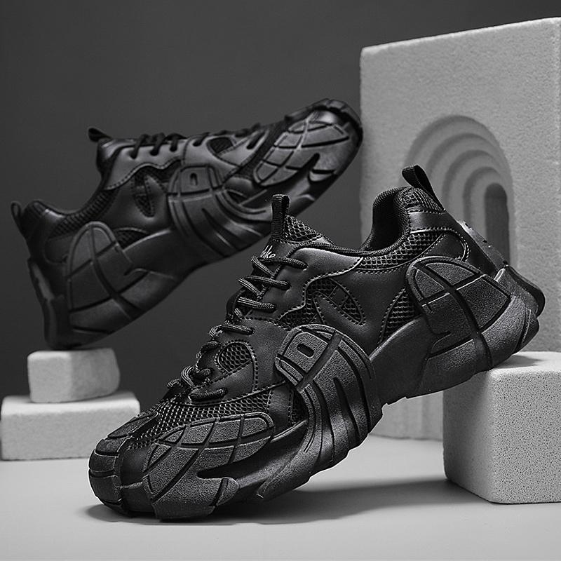 Fashion Men's Casual Sports Shoes Thick Bottom Breathable Outdoor Leisure  Summer New Style Dad Leather Mesh Shoes