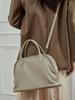 Retro Minimalist Women's Bowling Bag - Genuine Leather Cowhide Shell Handbag Tote