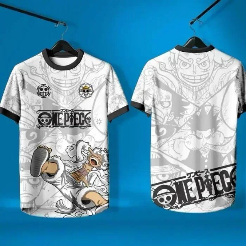 2526 New Bandai Anime One Piece Luffy Summer Jersey T-shirt Oversized 3D Adult and Children's Multifunctional Christmas Jersey