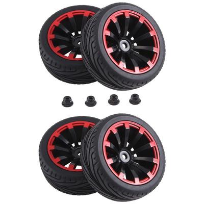 A71Z 4 Peças 12mm Hexagonal Aro de Roda & OD 2,59 Polegadas Pneus de Borracha Para Carro de Turismo On-Road RC 1/10