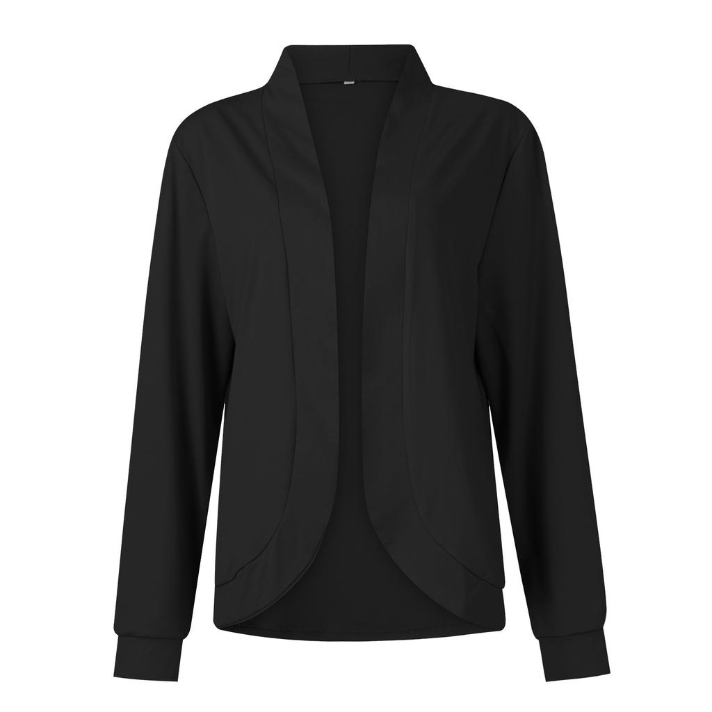 Women's Casual Fashion Solid Color Top Women's Cardigan Jacket  Without Pockets