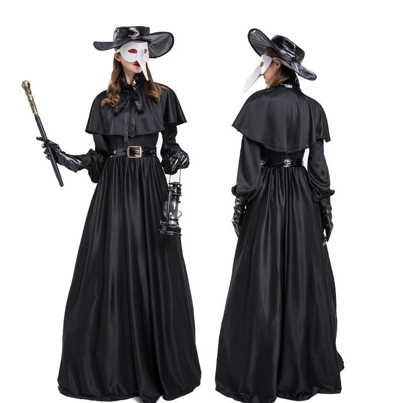 Halloween pestlegekappe kappe kappe kostyme nebbmaske steampunk ballkostyme