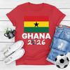 Ghana 2026 Flagge T-Shirt Patriotisches Unterstützer-T-Shirt Herren Damen Sommer Mode Rundhals Baumwoll-Oberteile Fußball Party Zubehör Kleidung