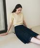 Deuloupisumeon V-Neck Puff Short Sleeve Cotton Knit [Cream]